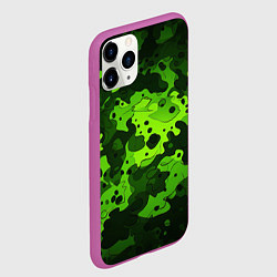 Чехол iPhone 11 Pro матовый Яркий неоновый зеленый камуфляж, цвет: 3D-фиолетовый — фото 2