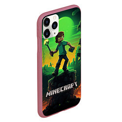 Чехол iPhone 11 Pro матовый Персонаж в мире Minecraft, цвет: 3D-малиновый — фото 2