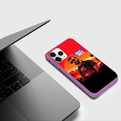 Чехол iPhone 11 Pro матовый GTA 6 logo персонаж, цвет: 3D-фиолетовый — фото 2