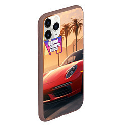 Чехол iPhone 11 Pro матовый GTA 6 logo auto style, цвет: 3D-коричневый — фото 2