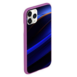 Чехол iPhone 11 Pro матовый Синее свечение на абстрактном фоне, цвет: 3D-фиолетовый — фото 2