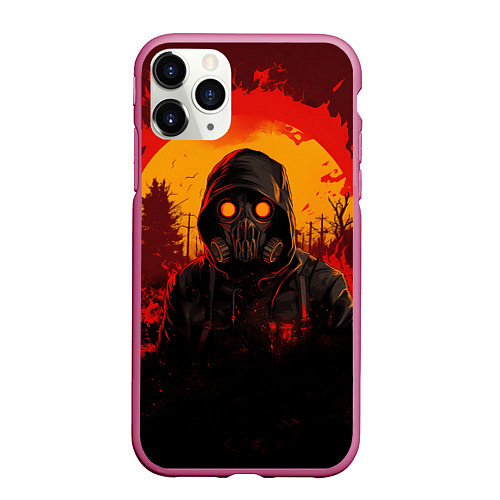 Чехол iPhone 11 Pro матовый Stalker 2 fire ghost / 3D-Малиновый – фото 1