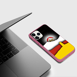 Чехол iPhone 11 Pro матовый Осетия горы и ночное небо, цвет: 3D-малиновый — фото 2