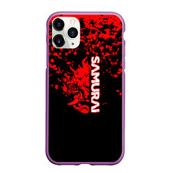 Чехол iPhone 11 Pro матовый Cyberpunk samurai красные краски