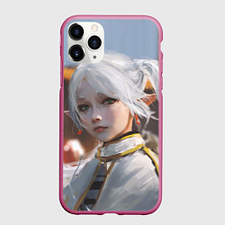 Чехол iPhone 11 Pro матовый Портрет Фрирен, цвет: 3D-малиновый
