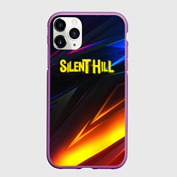 Чехол iPhone 11 Pro матовый Silent hill stripes neon