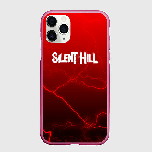 Чехол iPhone 11 Pro матовый Silent Hill storm abstraction / 3D-Малиновый – фото 1