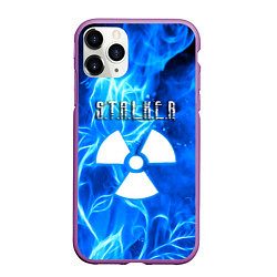 Чехол iPhone 11 Pro матовый Stalker голубой огонь припяти, цвет: 3D-фиолетовый