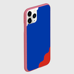 Чехол iPhone 11 Pro матовый Триколор диагональный волнистый, цвет: 3D-малиновый — фото 2