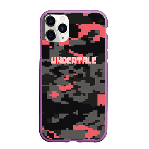 Чехол iPhone 11 Pro матовый Undertale текстура гейм / 3D-Фиолетовый – фото 1