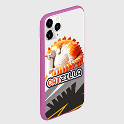 Чехол iPhone 11 Pro матовый Рыжий толстый котзилла, цвет: 3D-фиолетовый — фото 2