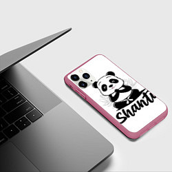 Чехол iPhone 11 Pro матовый Шанти панда, цвет: 3D-малиновый — фото 2