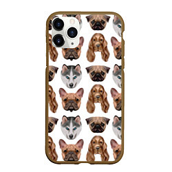 Чехол iPhone 11 Pro матовый Текстура собак