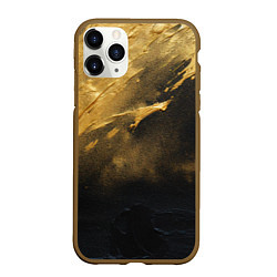 Чехол iPhone 11 Pro матовый Золотое напыление на черном