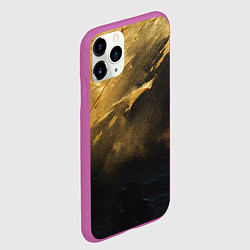 Чехол iPhone 11 Pro матовый Золотое напыление на черном, цвет: 3D-фиолетовый — фото 2