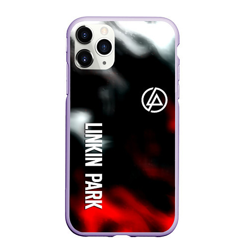 Чехол iPhone 11 Pro матовый Linkin park flame / 3D-Светло-сиреневый – фото 1