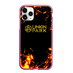 Чехол iPhone 11 Pro матовый Linkin park огненный стиль