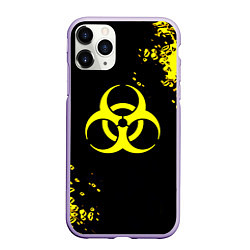 Чехол iPhone 11 Pro матовый Знак биологической опасности краски, цвет: 3D-светло-сиреневый
