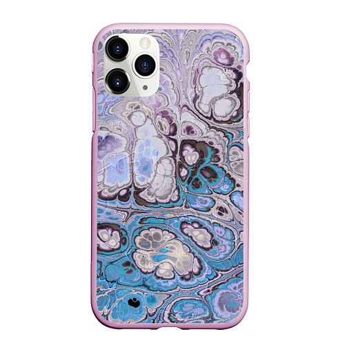 Чехол iPhone 11 Pro матовый Абстрактный узор / 3D-Розовый – фото 1