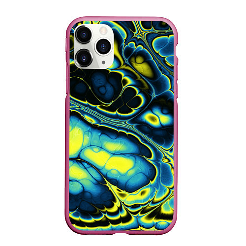 Чехол iPhone 11 Pro матовый Абстрактный узор / 3D-Малиновый – фото 1