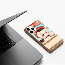 Чехол iPhone 11 Pro матовый Genshin Impact Кли cute chibi, цвет: 3D-коричневый — фото 2