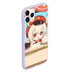 Чехол iPhone 11 Pro матовый Genshin Impact Кли cute chibi, цвет: 3D-светло-сиреневый — фото 2