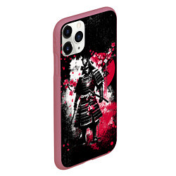 Чехол iPhone 11 Pro матовый Ghost of Tsushima - samurai, цвет: 3D-малиновый — фото 2