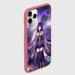Чехол iPhone 11 Pro матовый Genshin Impact - character Raiden, цвет: 3D-малиновый — фото 2