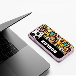 Чехол iPhone 11 Pro матовый Roblox - game, цвет: 3D-розовый — фото 2