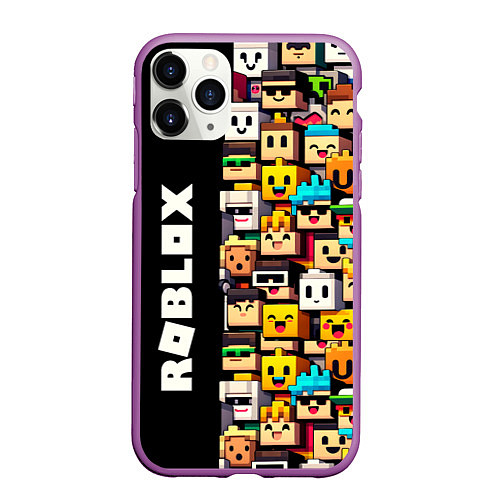 Чехол iPhone 11 Pro матовый Roblox - game / 3D-Фиолетовый – фото 1