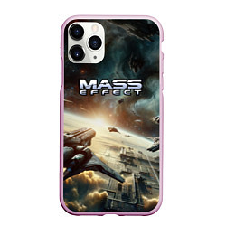 Чехол iPhone 11 Pro матовый Масс эффект - космос, цвет: 3D-розовый