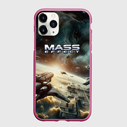 Чехол iPhone 11 Pro матовый Масс эффект - космос