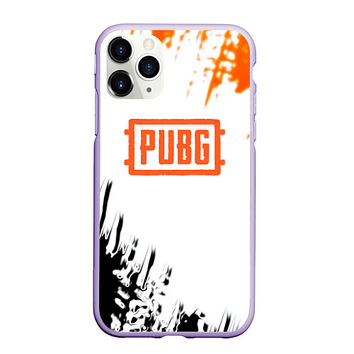 Чехол iPhone 11 Pro матовый PUBG краски гранж / 3D-Светло-сиреневый – фото 1