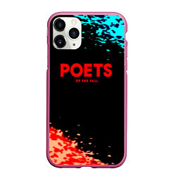 Чехол iPhone 11 Pro матовый Poets of the fall краски брызги