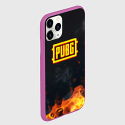 Чехол iPhone 11 Pro матовый Pubg fire abstraction, цвет: 3D-фиолетовый — фото 2