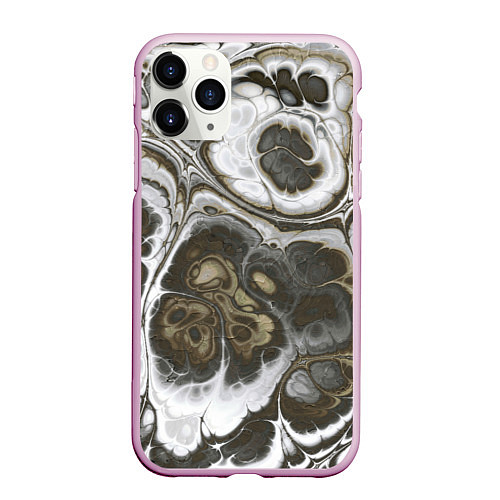 Чехол iPhone 11 Pro матовый Абстрактный разноцветный узор / 3D-Розовый – фото 1