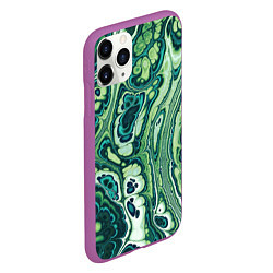 Чехол iPhone 11 Pro матовый Абстрактный разноцветный узор, цвет: 3D-фиолетовый — фото 2