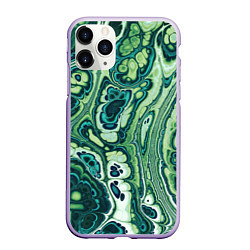Чехол iPhone 11 Pro матовый Абстрактный разноцветный узор, цвет: 3D-светло-сиреневый
