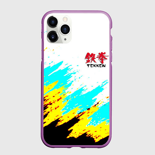Чехол iPhone 11 Pro матовый Теккен краски файтинг / 3D-Фиолетовый – фото 1
