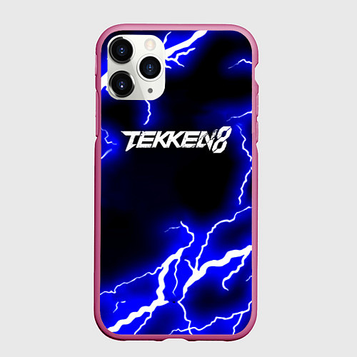 Чехол iPhone 11 Pro матовый Tekken молнии / 3D-Малиновый – фото 1