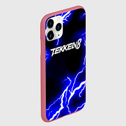 Чехол iPhone 11 Pro матовый Tekken молнии, цвет: 3D-малиновый — фото 2