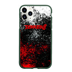 Чехол iPhone 11 Pro матовый Tekken 8 брызги красок, цвет: 3D-темно-зеленый