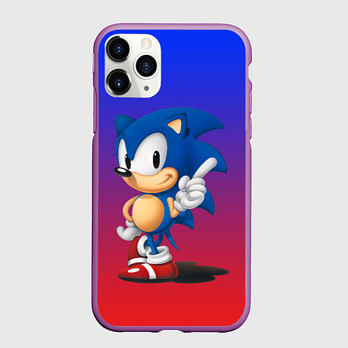 Чехол iPhone 11 Pro матовый Пресонаж Соник / 3D-Фиолетовый – фото 1