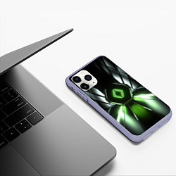 Чехол iPhone 11 Pro матовый Зеленый луч, цвет: 3D-светло-сиреневый — фото 2