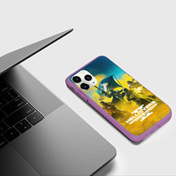 Чехол iPhone 11 Pro матовый Helldivers 2: Battle, цвет: 3D-фиолетовый — фото 2