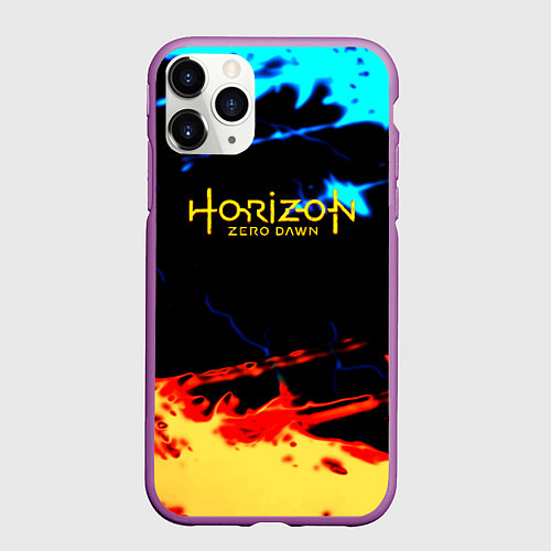Чехол iPhone 11 Pro матовый Horizon zero dawn огонь и лёд / 3D-Фиолетовый – фото 1