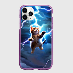 Чехол iPhone 11 Pro матовый Гром кот и молния