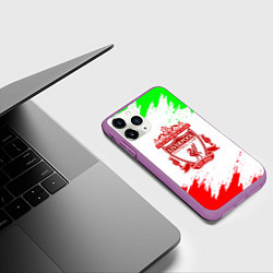 Чехол iPhone 11 Pro матовый Liverpool краски спорт, цвет: 3D-фиолетовый — фото 2