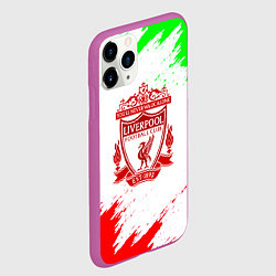 Чехол iPhone 11 Pro матовый Liverpool краски спорт, цвет: 3D-фиолетовый — фото 2