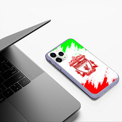 Чехол iPhone 11 Pro матовый Liverpool краски спорт, цвет: 3D-светло-сиреневый — фото 2